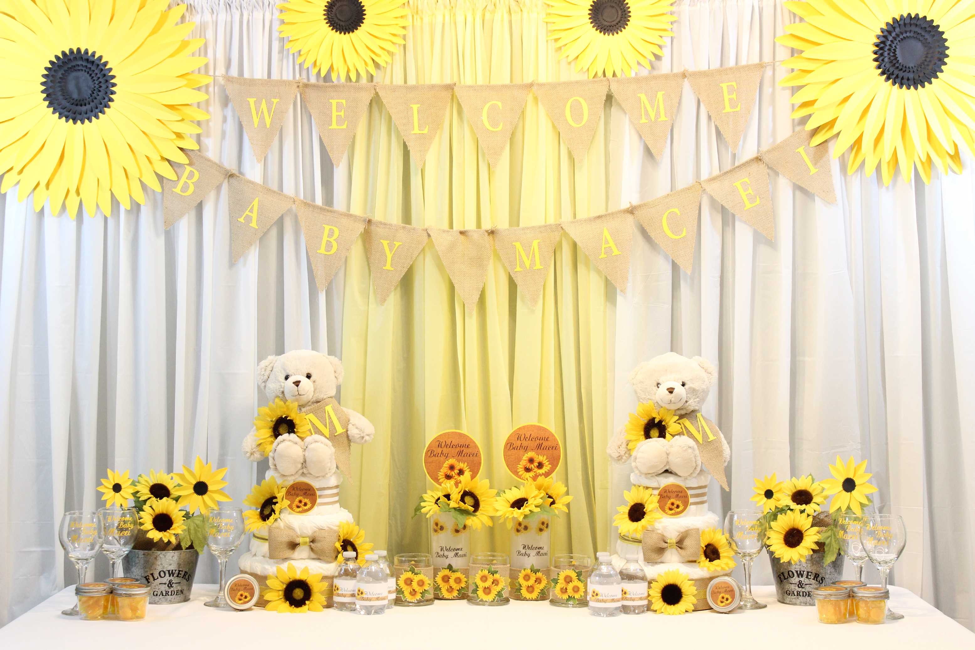 Sunflower Party Theme, Sunflower Decorations, Sunflower Baby Shower