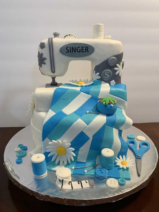 Singer Cake, Sewing Cake, Sewing Machine Cake,  Quilt Cake