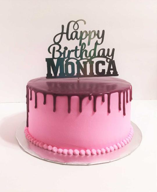 Pink/Purple Drip Cake, Happy Birthday Drip Cake, Pink & Purple Cake, Birthday Topper Cake