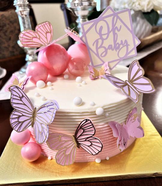 Oh Baby Butterfly Baby Shower Cake