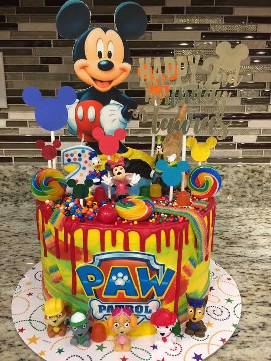 Mickey Mouse Drip Cake, Mickey Cake, Mickey Theme Cake, Mickey Mouse Birthday Cake