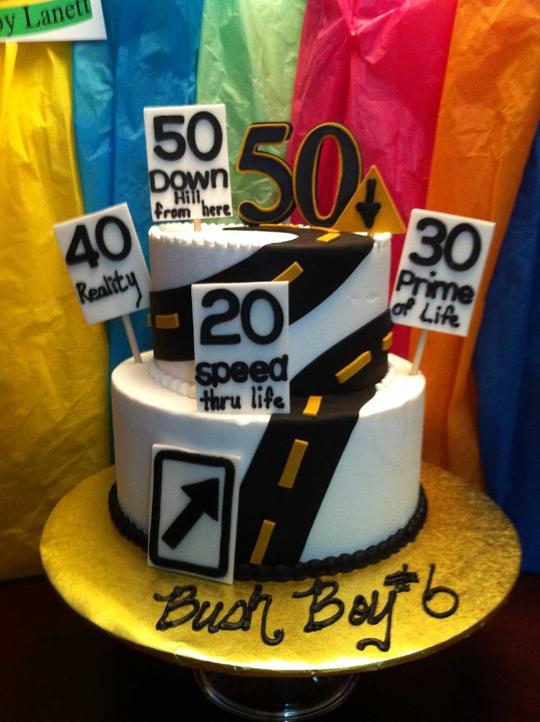 Over the Hill Cake, 50th Birthday Cake, Street Sign Cake, Speed Limit Cake