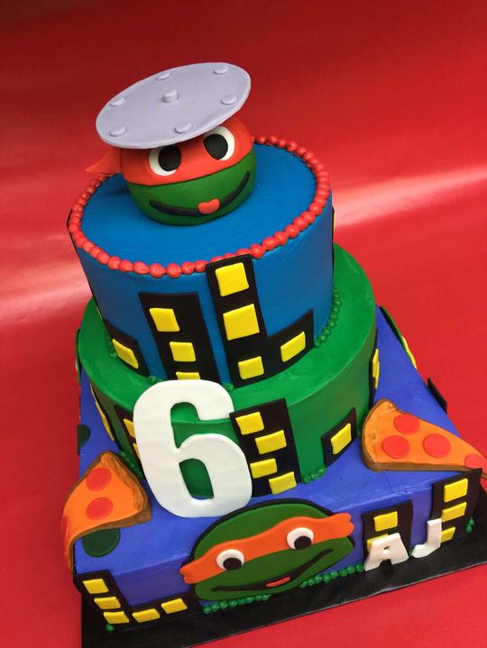 teenage mutant ninja turtles cake, Pizza Cake, Kid Cake