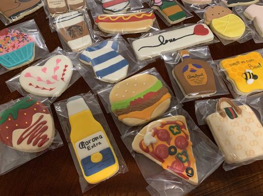 Royal Icing Sugar Cookies, Corona Cookies, Pizza Cookies, Hotdog Cookies, Crown Royal Cookies, Starbucks Cookie