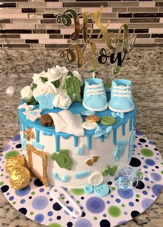 Oh Boy Baby Shower Cake