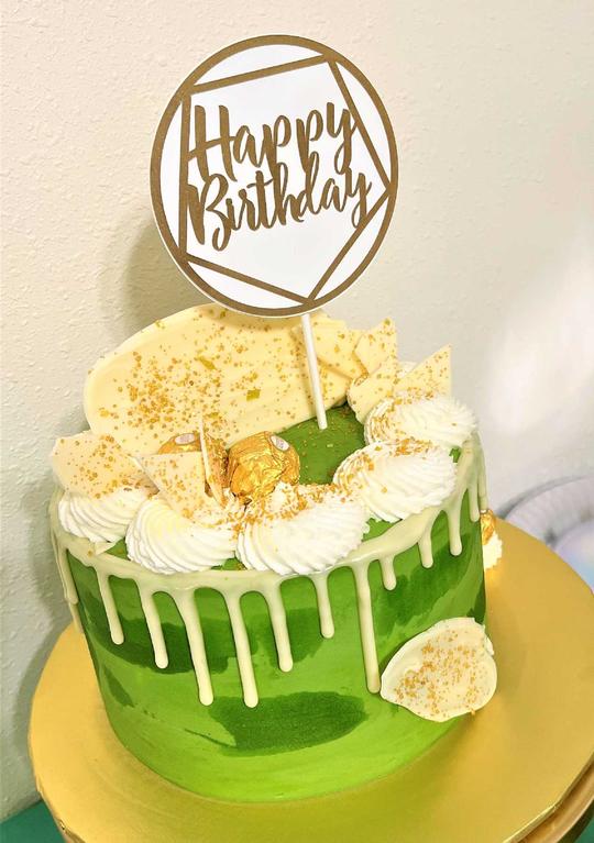 50th Drip Cake, Drip Birthday Cake, Green Drip Birthday Cake