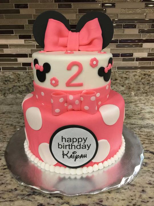 Minnie Tiered Cake, Minnie Cake, Minnie Birthday Cake