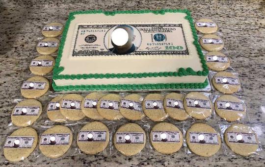 100 Dollar Bill Money Cake & Cookies