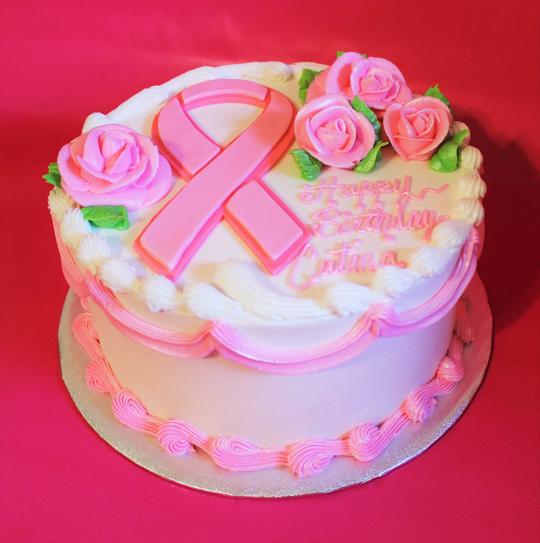 Cancer Awareness Cake, Breast Cancer Cake, Cancer Ribbon Cake