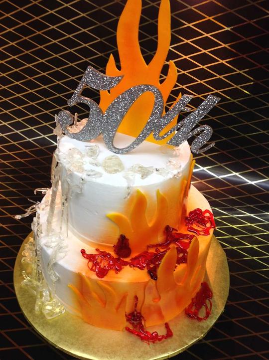 Fire & Ice Cake, 5oth Birthday Cake, Ice Cake, Fire Cake