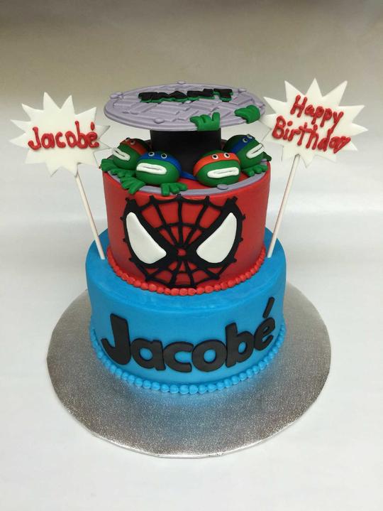 Teenage Mutant Ninja Turtle Cake, Spiderman Cake