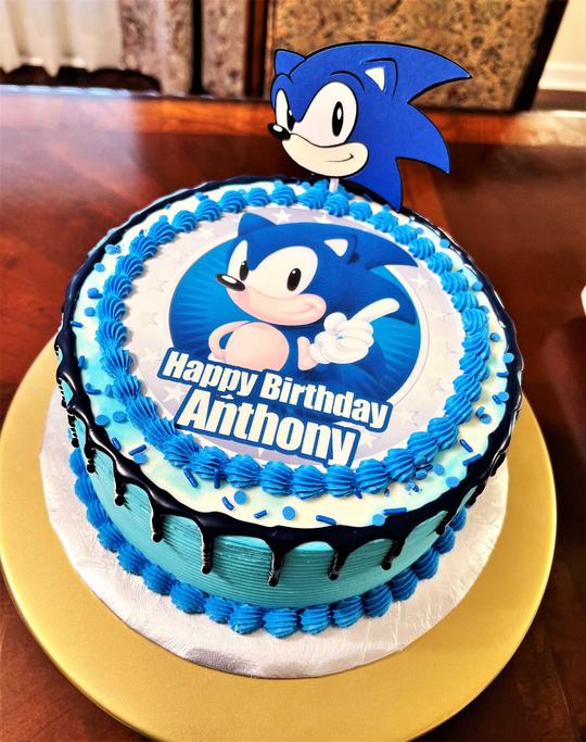 Sonic the Hedgehog Drip Cake, Sonic Drip Cake, Blue Drip Cake, Sonic Birthday Cake