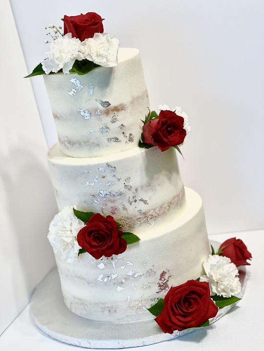 3 Tier Naked Wedding Cake