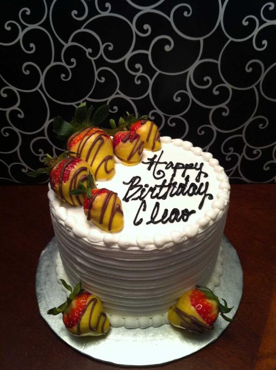 Dipped Strawberry Cake, Birthday Cake with Strawberries