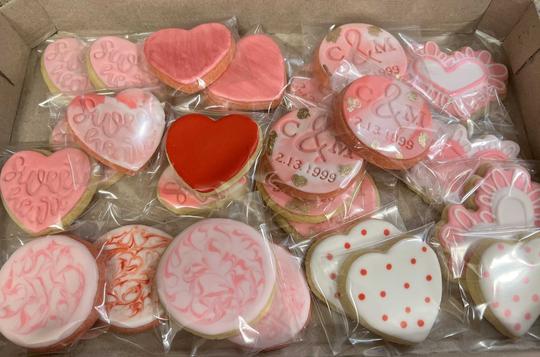 Anniversary Cookies, Valentine Cookies, Royal Icing Valentine Cookies, Royal Icing Anniversary Cookies, Fondant Cookies