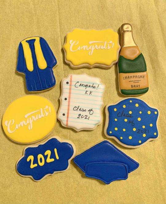 Graduation Royal Decorated Cookies, Graduation Cookies, Graduation Robe Cookie, Notebook Paper Cookie, Champagne Bottle Cookie, Graduation Cap Cookie, Congrats Cookie