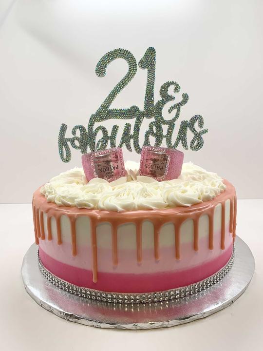 21st and Fabulous Liquor Drip Cake, 21 & Fabulous Cake, 21st Birthday Cake, Fabulous Topper