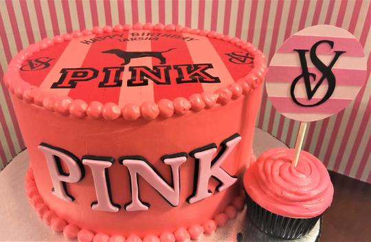 PINK Cake, Pink Dog Cake, Victoria Secret Cake